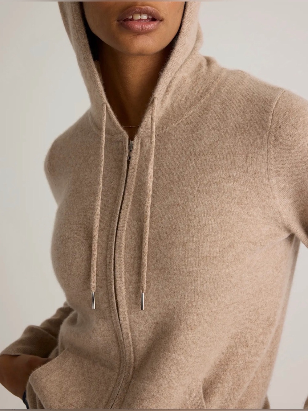 Quince Women's Cashmere Zip
Up Hoodie - Size Small